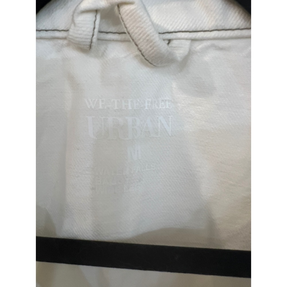 Free People We The Free Urban Moto Jacket White Denim Cropped Zip Up Medium - Picture 4 of 8